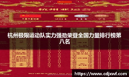 杭州极限运动队实力强劲荣登全国力量排行榜第八名