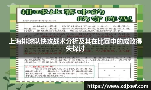 上海排球队快攻战术分析及其在比赛中的成败得失探讨